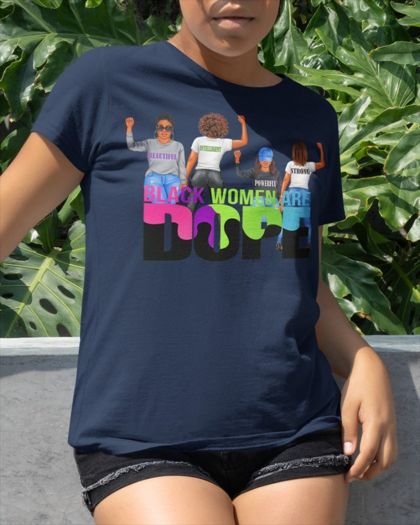 Black Woman Are Dope Classic T-Shirt Navy / Xs T