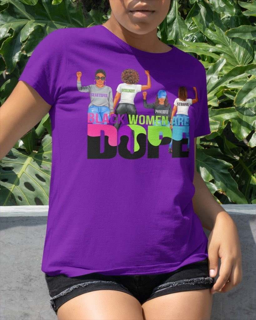 Black Woman Are Dope Classic T-Shirt Purple / Xs T
