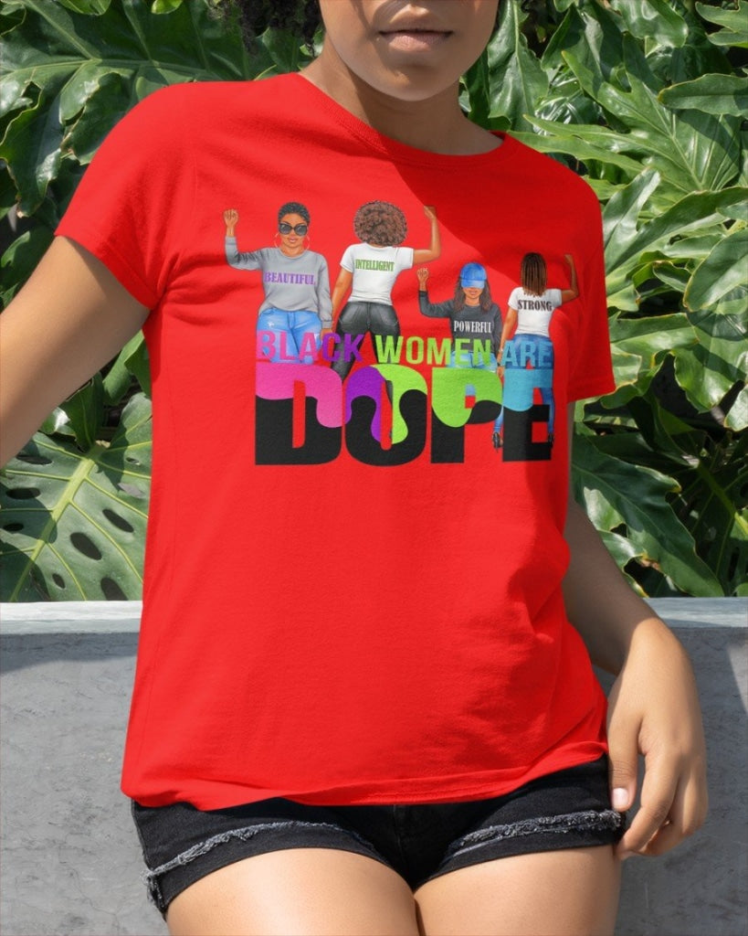 Black Woman Are Dope Classic T-Shirt Red / Xs T