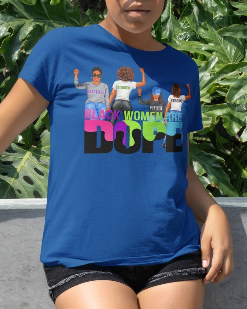 Black Woman Are Dope Classic T-Shirt Royalblue / Xs T