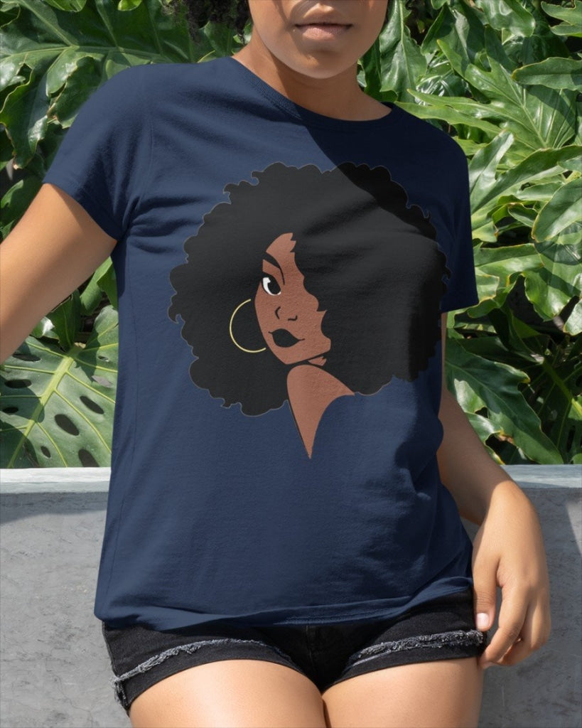 Black Woman Classic T-Shirt Navy / Xs T