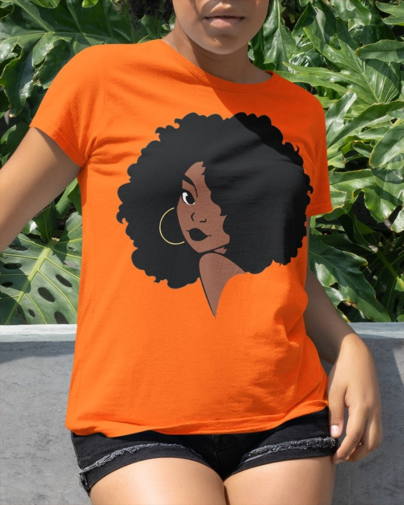 Black Woman Classic T-Shirt Orange / Xs T