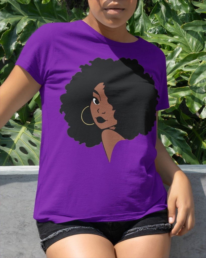 Black Woman Classic T-Shirt Purple / Xs T