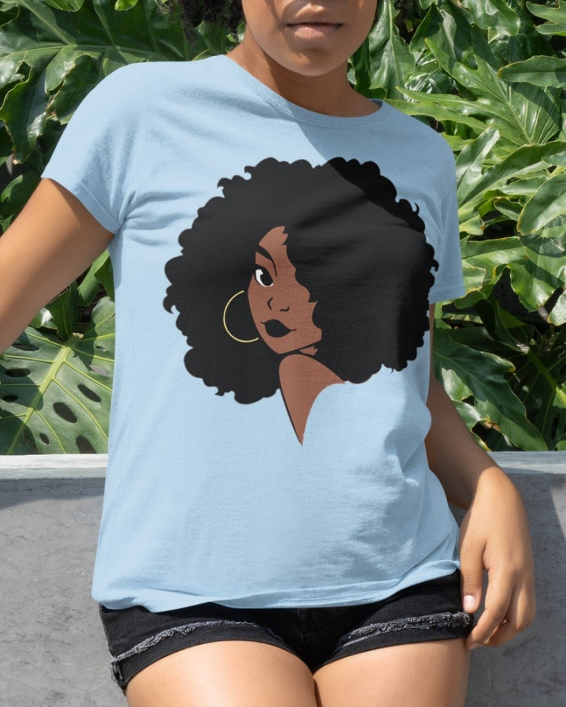 Black Woman Classic T-Shirt Sky Blue / Xs T