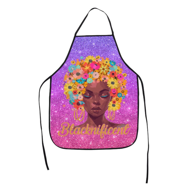 Blacknificent Cute Little Girl Printed Apron White / One Size