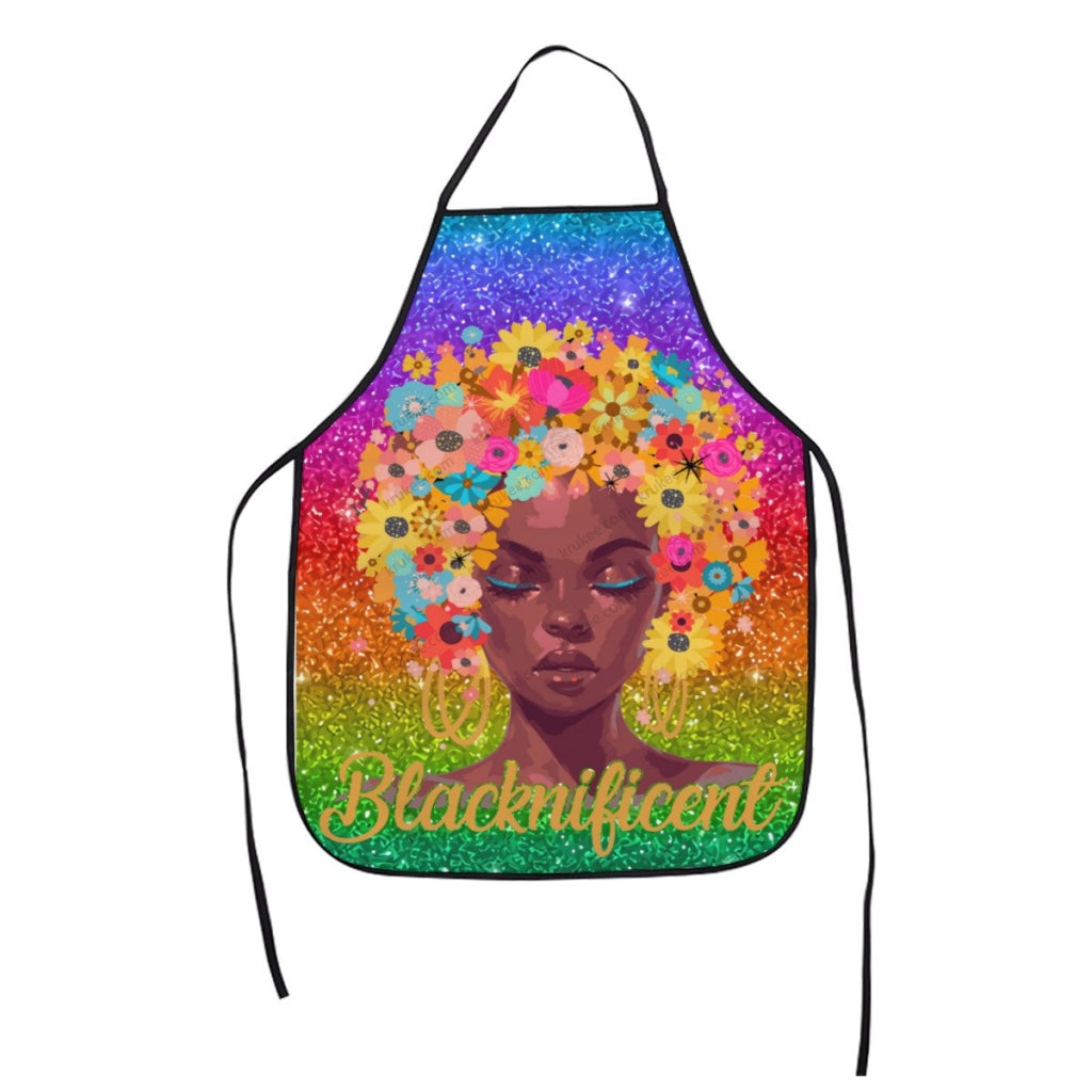 Blacknificent Cute Little Girl Printed Apron White / One Size