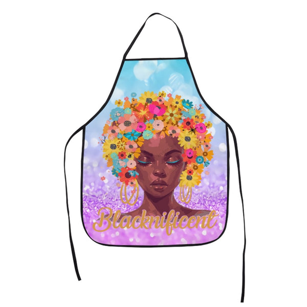 Blacknificent Cute Little Girl Printed Apron White / One Size