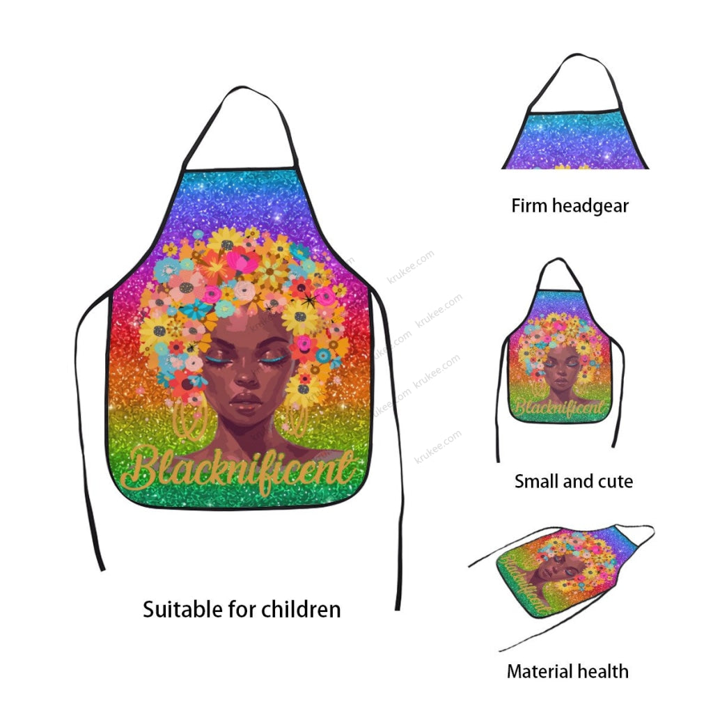 Blacknificent Cute Little Girl Printed Apron