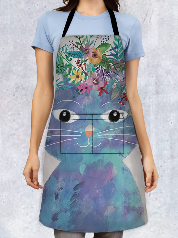 Cat And Flower Apron