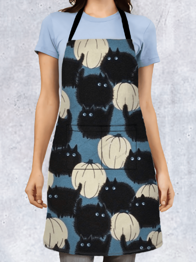 Cat And Pumpkin Apron