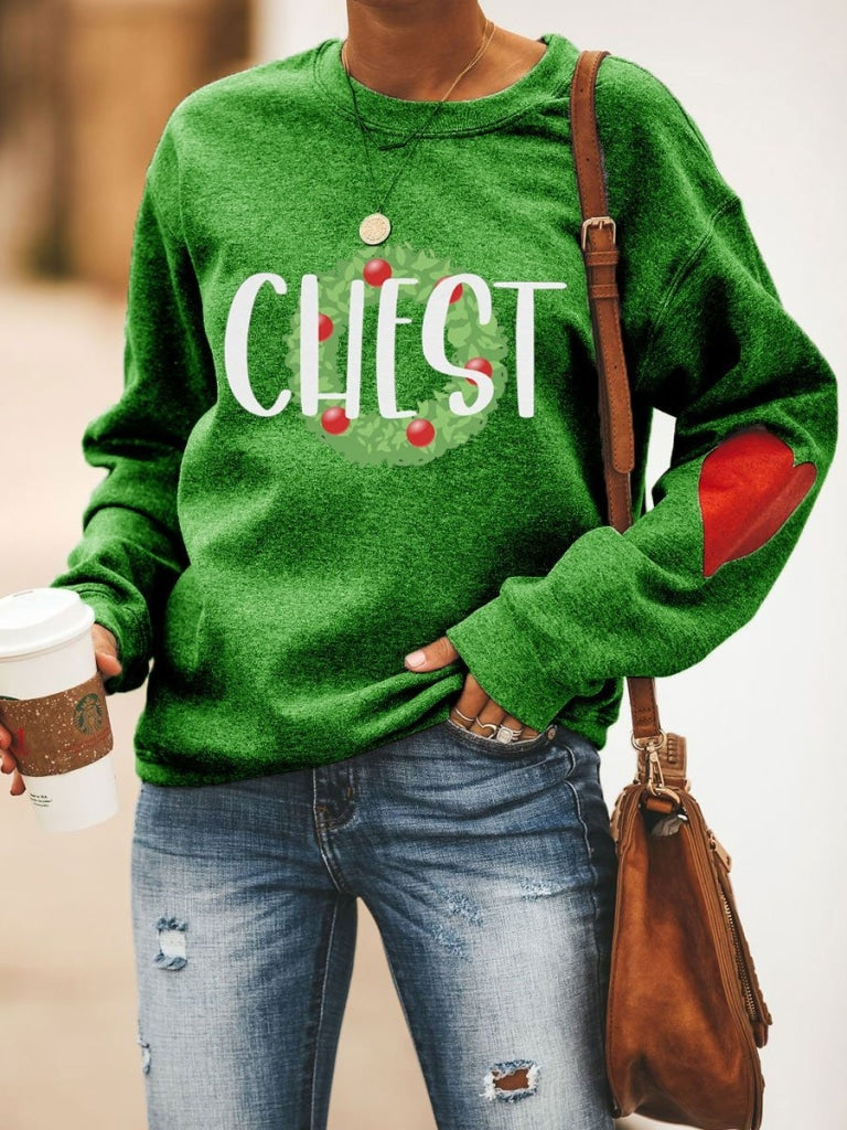 Chest Nuts Christmas Matching Sweatshirt Green / Womens S Sweatshirt