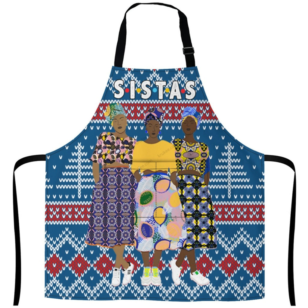 Christmas Apron For Sistas (1) One Size