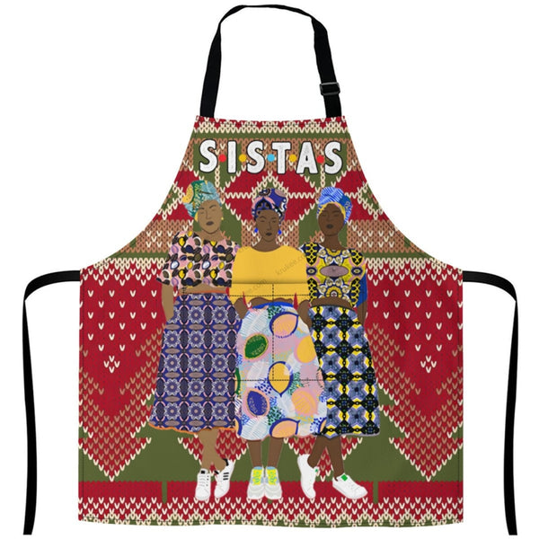 Christmas Apron For Sistas (12) One Size