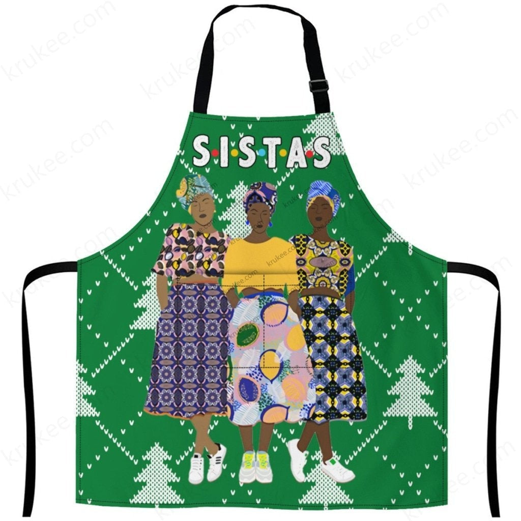 Christmas Apron For Sistas (13) One Size / B