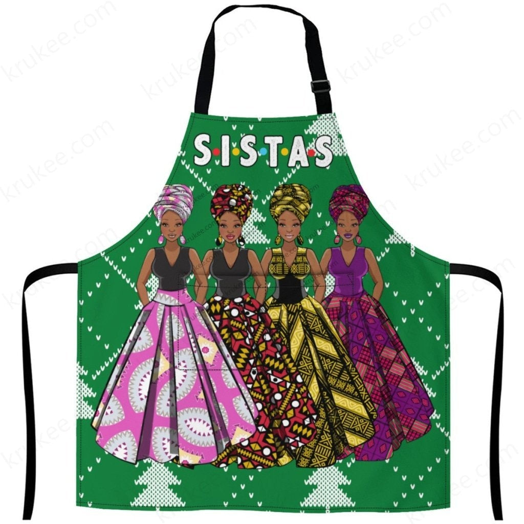 Christmas Apron For Sistas (13) One Size / C