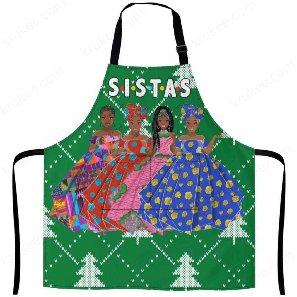 Christmas Apron For Sistas (13) One Size / D