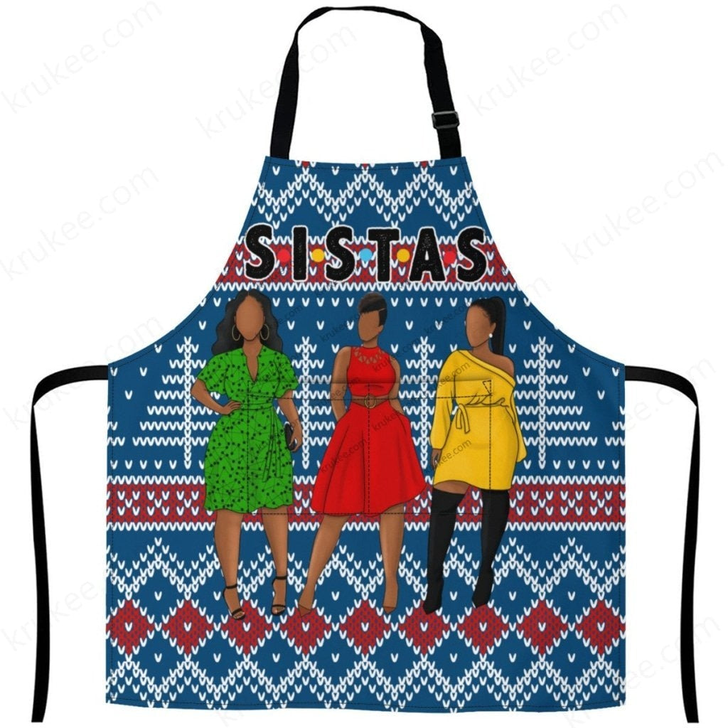 Christmas Apron For Sistas (14) One Size / C