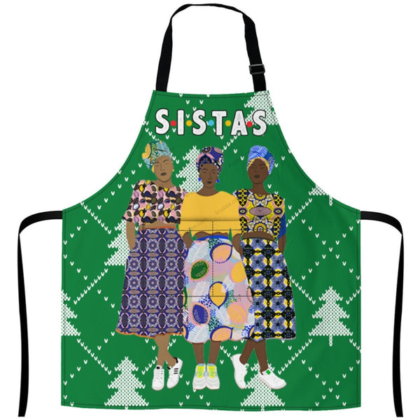 Christmas Apron For Sistas (14) One Size