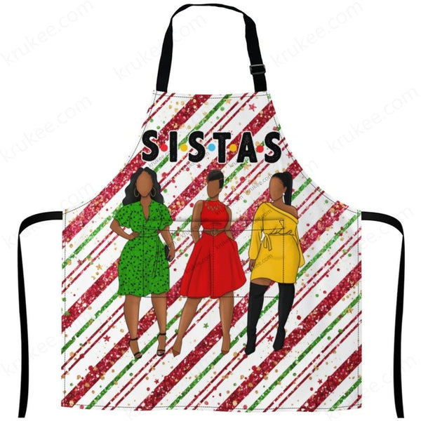 Christmas Apron For Sistas (15) One Size / B