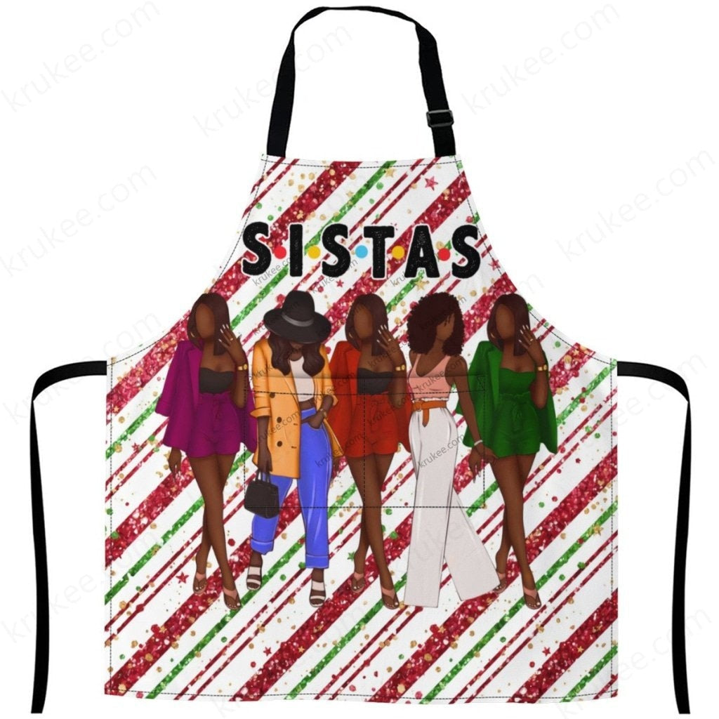 Christmas Apron For Sistas (15) One Size / D