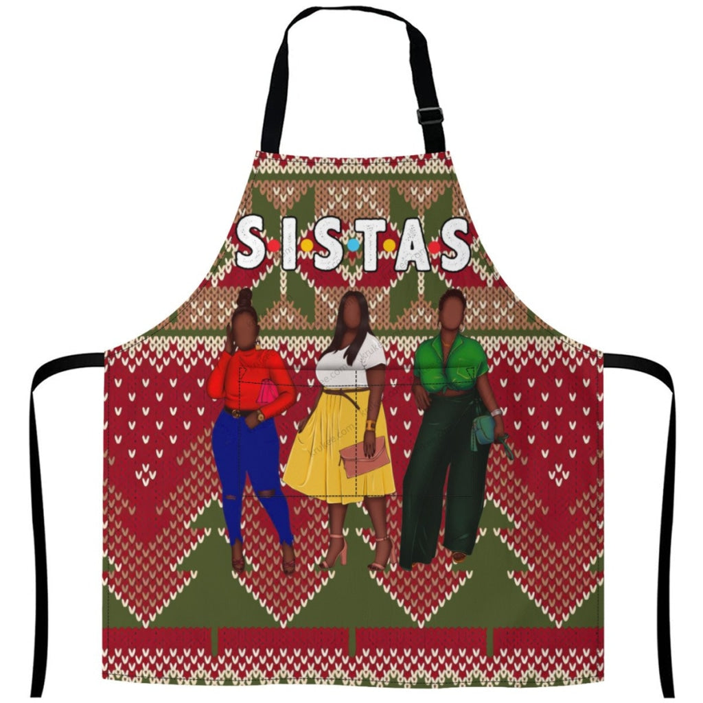 Christmas Apron For Sistas (16) One Size