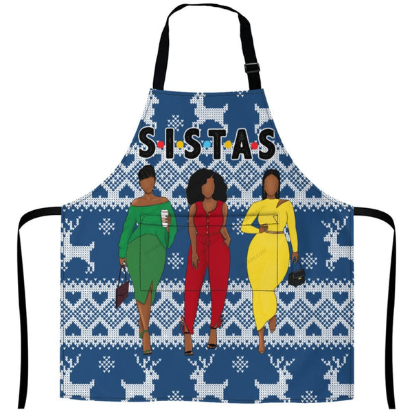 Christmas Apron For Sistas (19) One Size