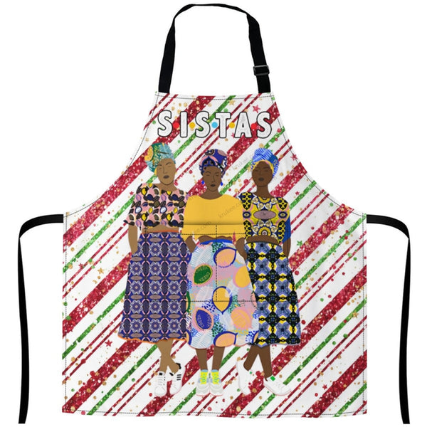 Christmas Apron For Sistas (2) One Size