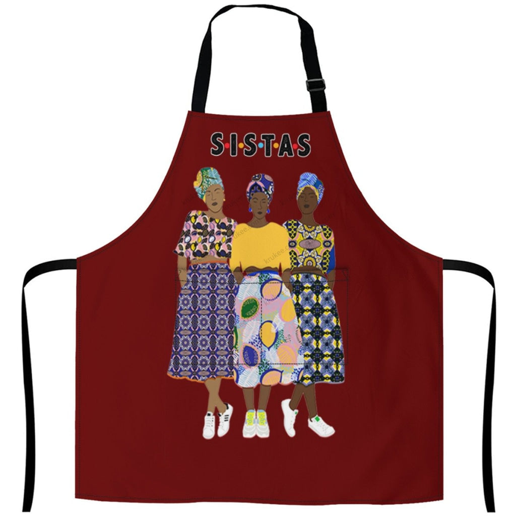 Christmas Apron For Sistas 27Inch X 29Inch