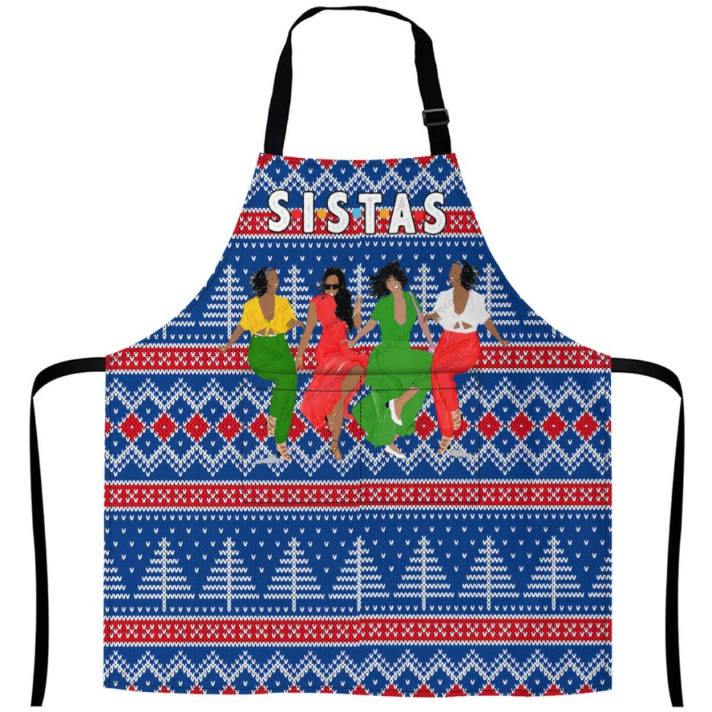 Christmas Apron For Sistas 27Inch X 29Inch