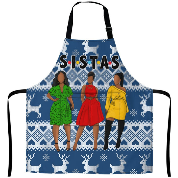 Christmas Apron For Sistas (4) One Size