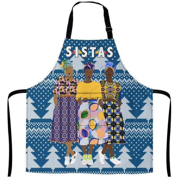 Christmas Apron For Sistas (4) One Size
