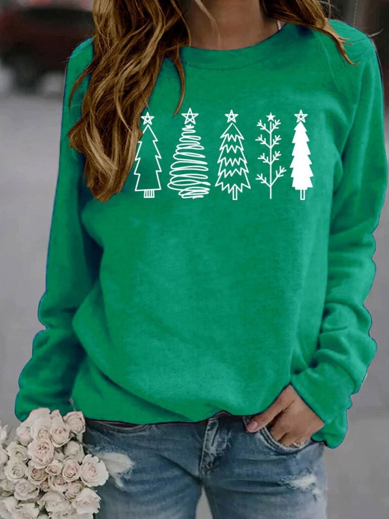 Christmas Tree Sweatshirt Green / S Sweatshirt