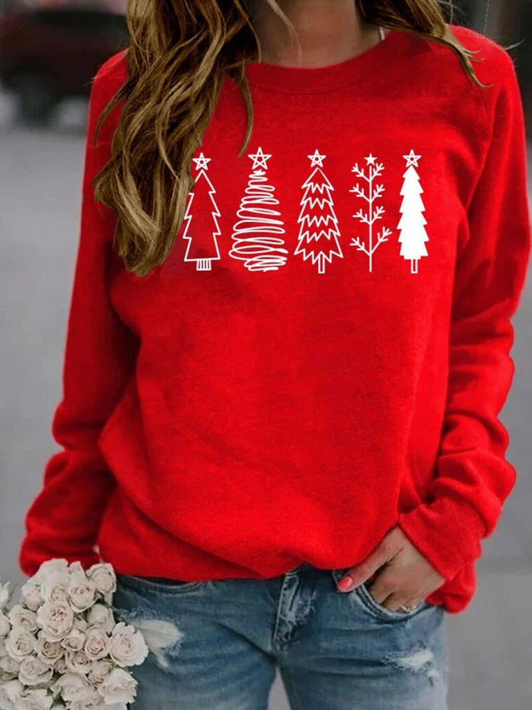 Christmas Tree Sweatshirt Red / S Sweatshirt