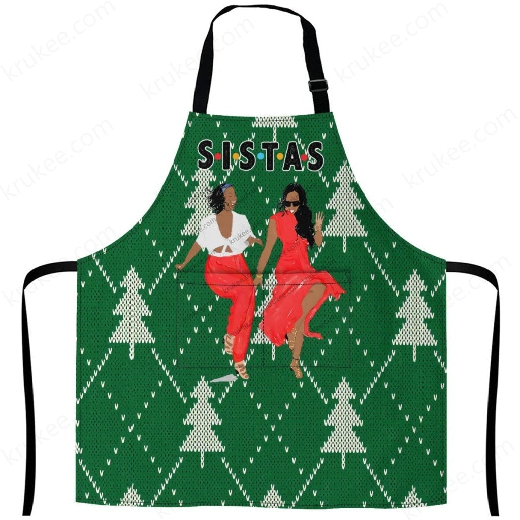 Christmas Tree Vintage Green Apron 27Inch X 29Inch / B