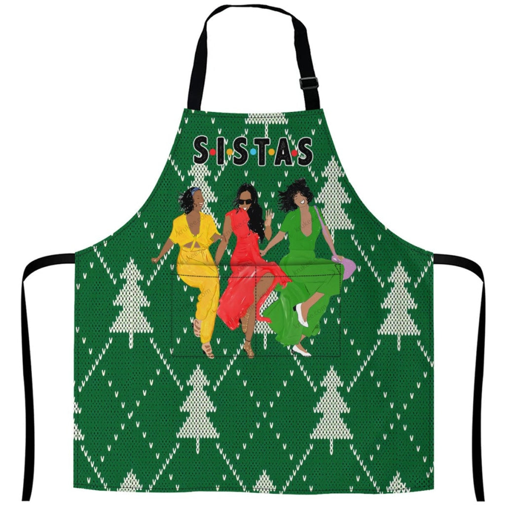 Christmas Tree Vintage Green Apron 27Inch X 29Inch