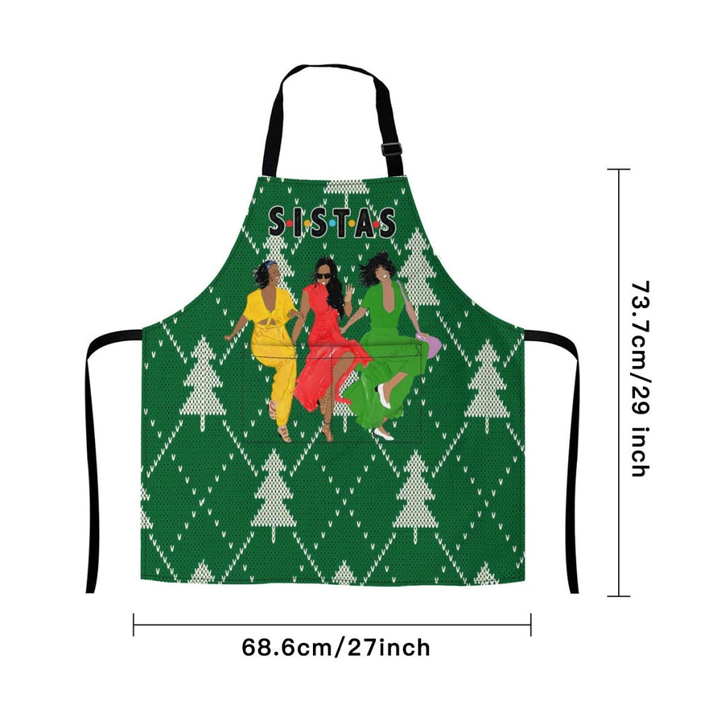 Christmas Tree Vintage Green Apron