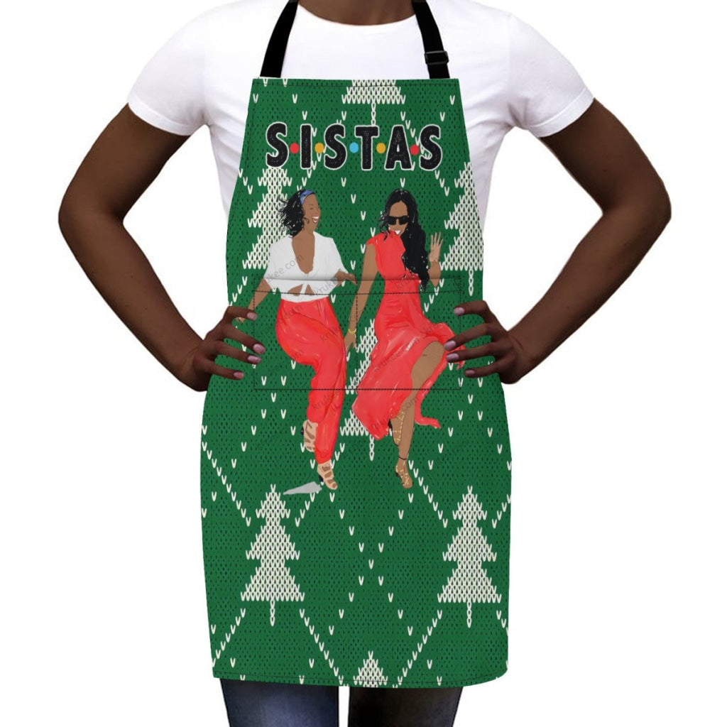 Christmas Tree Vintage Green Apron