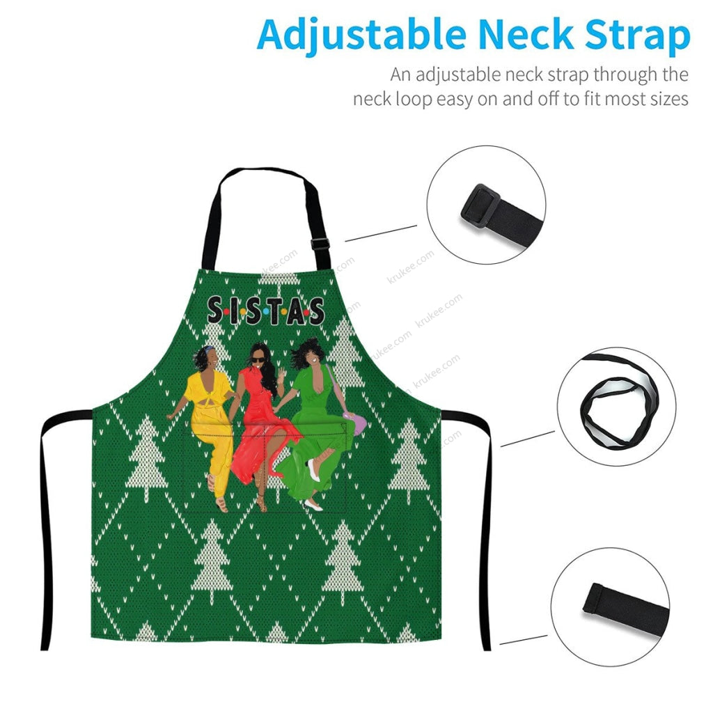 Christmas Tree Vintage Green Apron