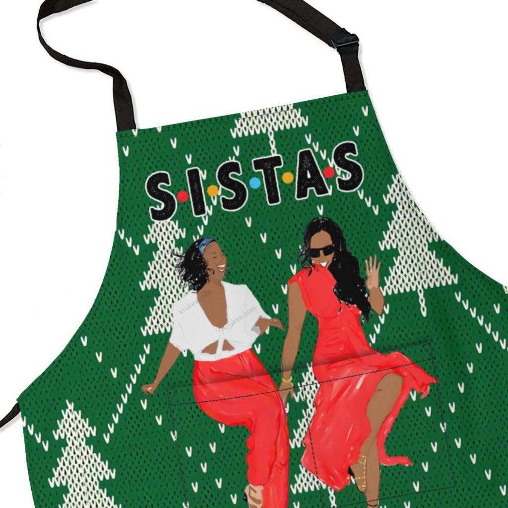 Christmas Tree Vintage Green Apron