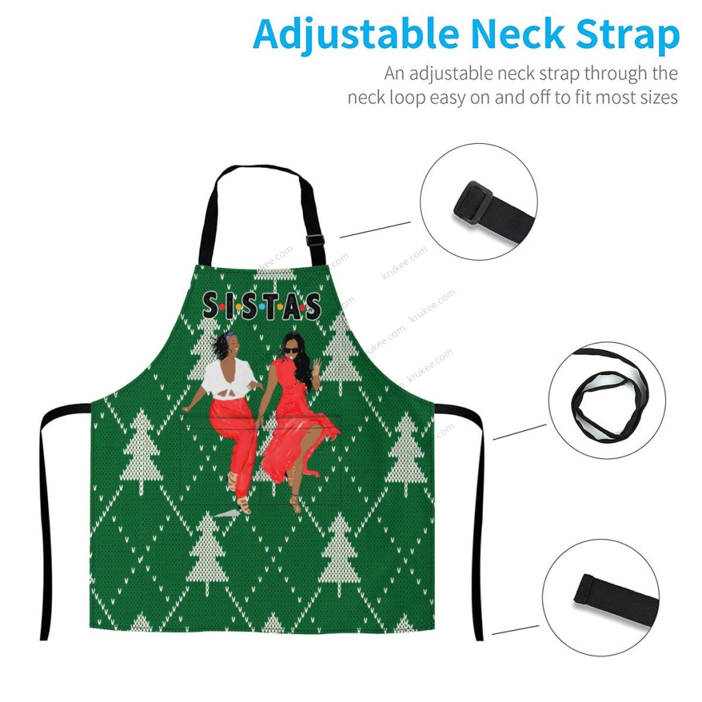 Christmas Tree Vintage Green Apron