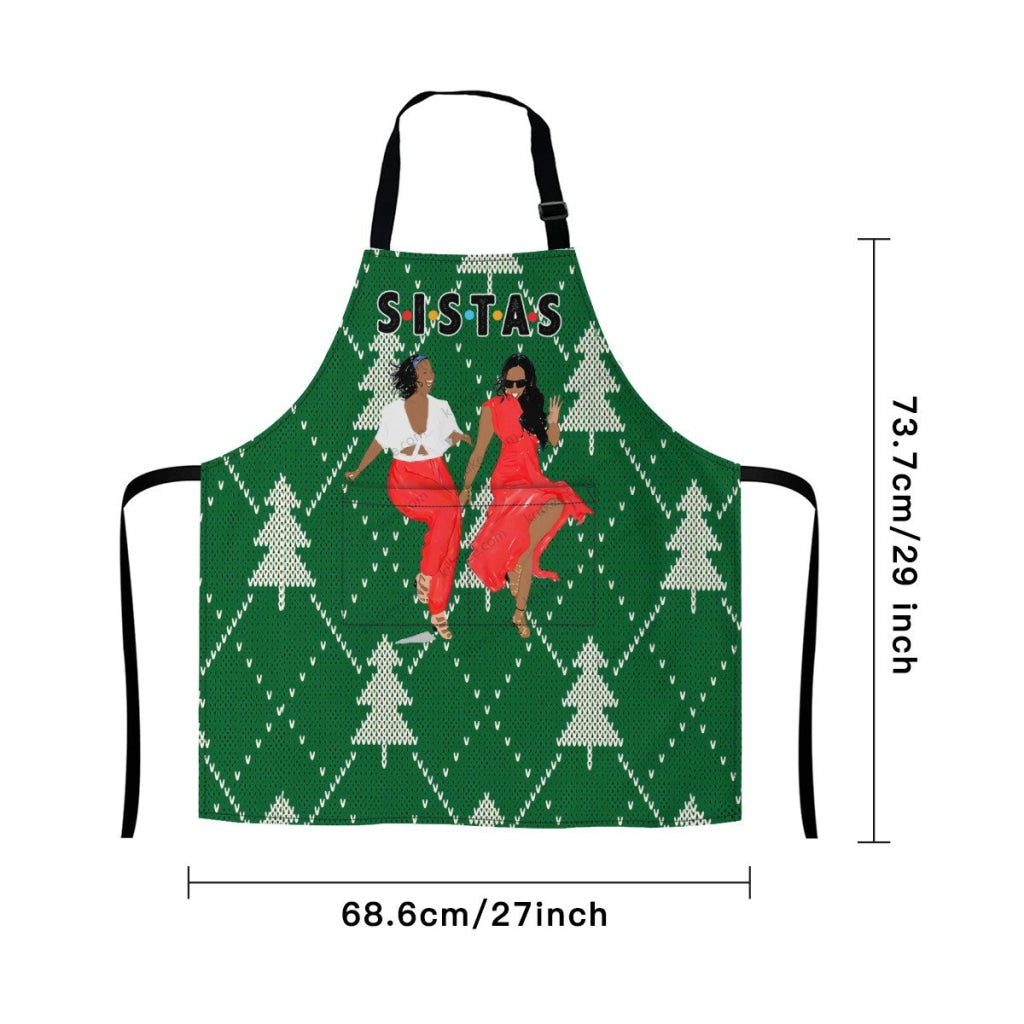 Christmas Tree Vintage Green Apron