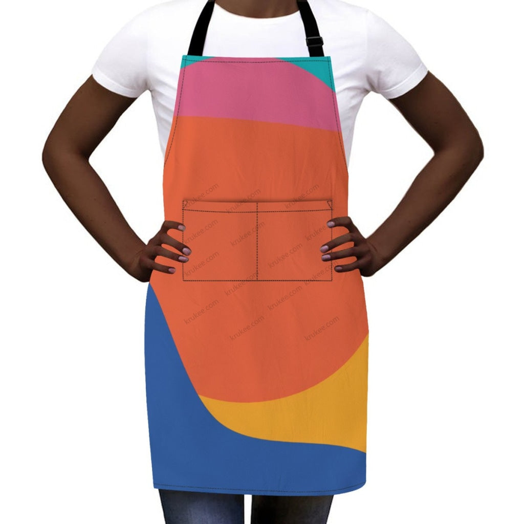 Colorful Landscape Print Apron