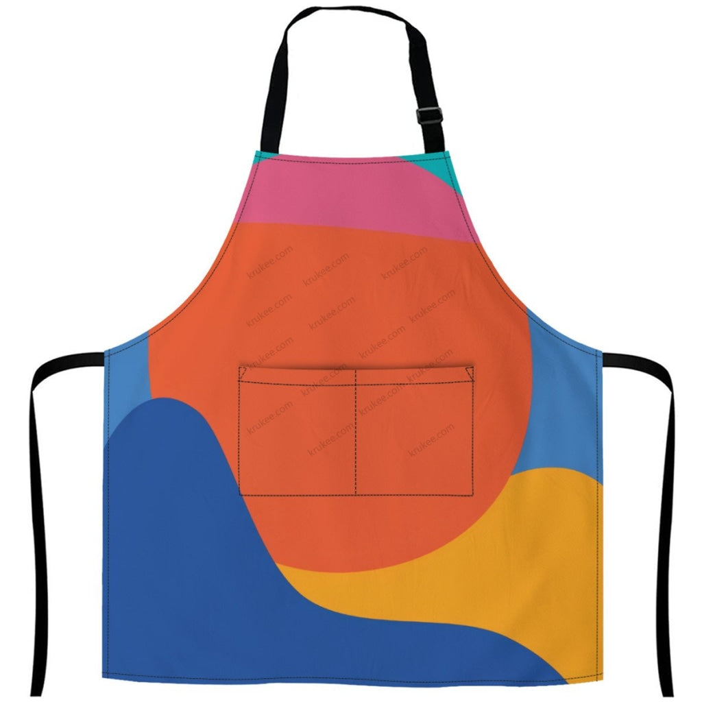 Colorful Landscape Print Apron