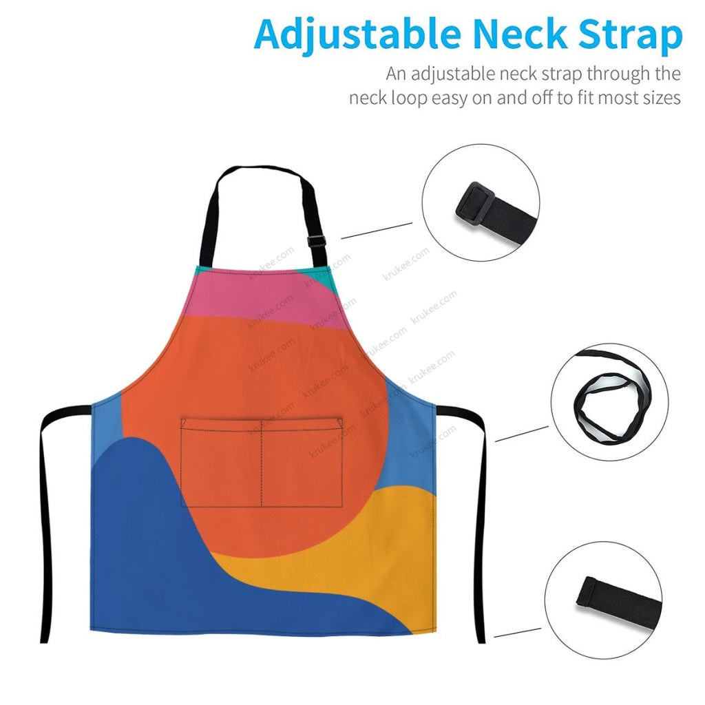 Colorful Landscape Print Apron