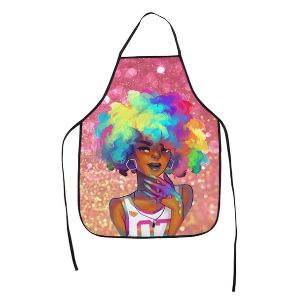 Cute Little Girl Printed Apron White / One Size