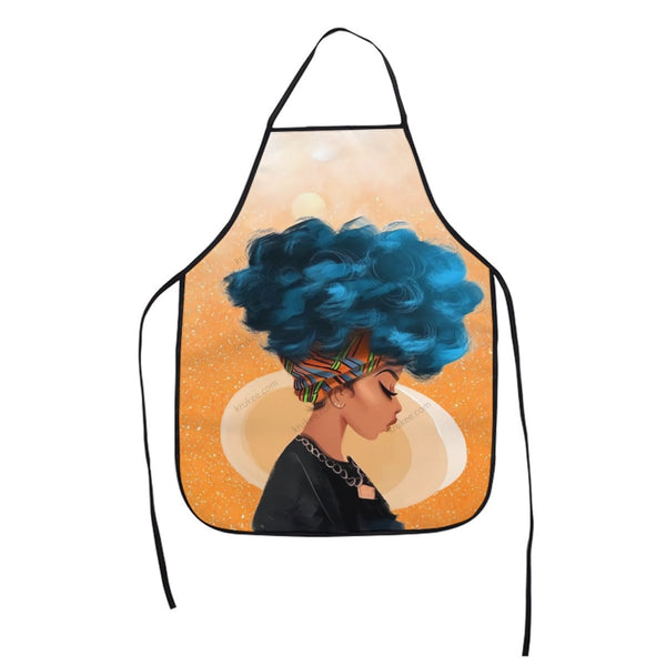 Cute Little Girl Printed Apron White / One Size