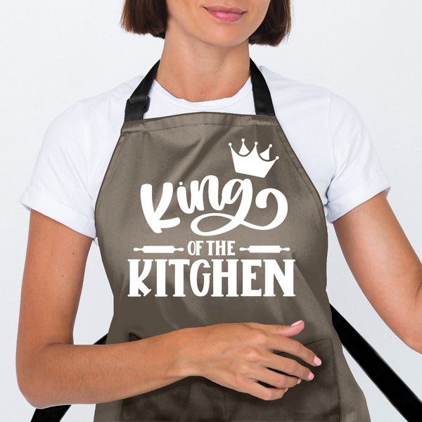 King Of The Kitchen Multi-Color Background Apron