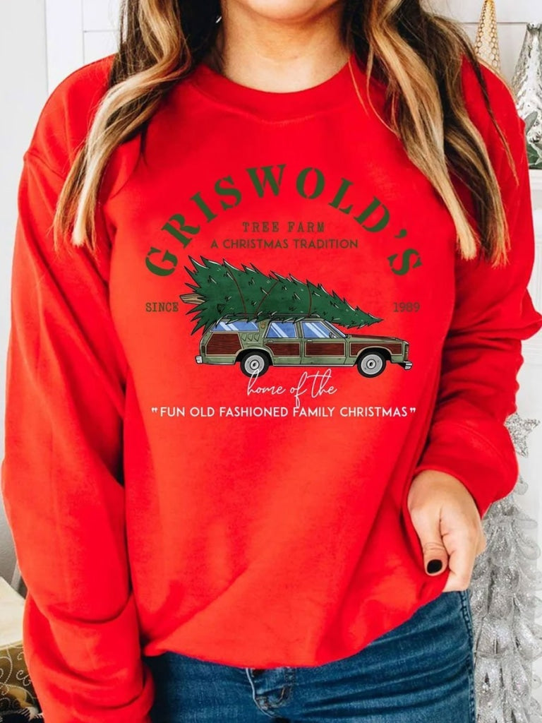 Griswolds Tree Farm Sweatshirt Red / S Sweatshirt