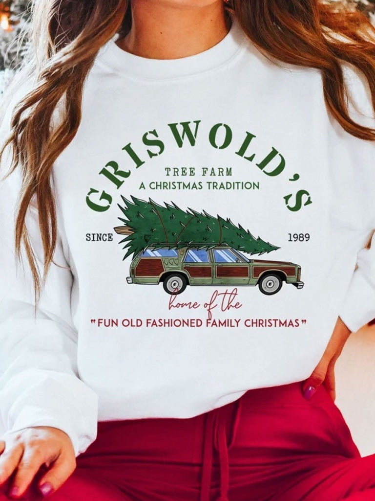 Griswolds Tree Farm Sweatshirt White / S Sweatshirt
