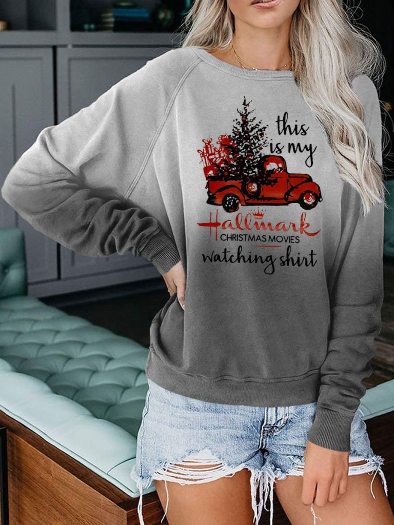 Hallmark Christmas Movies Watching Gradient Sweatshirt Grey / S Sweatshirt